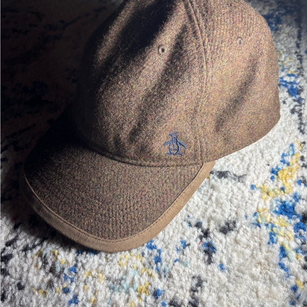 Original Penguin Vintage Brown Tweed Wool Hat - Picture 2 of 7
